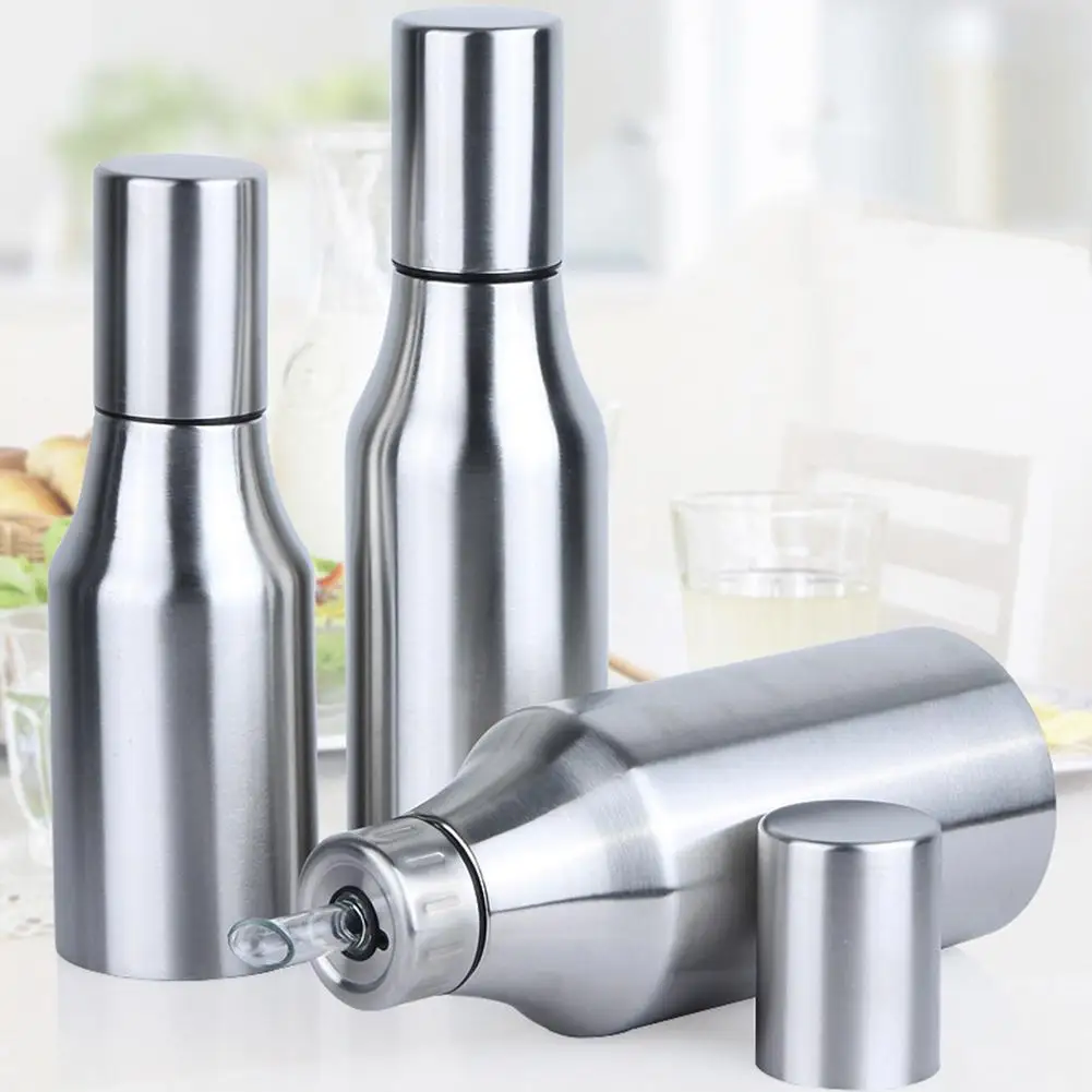 

500ML 750ML 1000ML Stainless Steel Kitchen Oil Vinegar Bottle Container Sauce Dispenser
