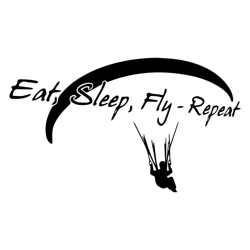 YJZT 18,3 см* 10,6 см PARAGLIDING Eat Sleep Fly Повтор модные наклейки Наклейка для автомобиля черный/серебристый высококачественный C31-0327 - Название цвета: Черный