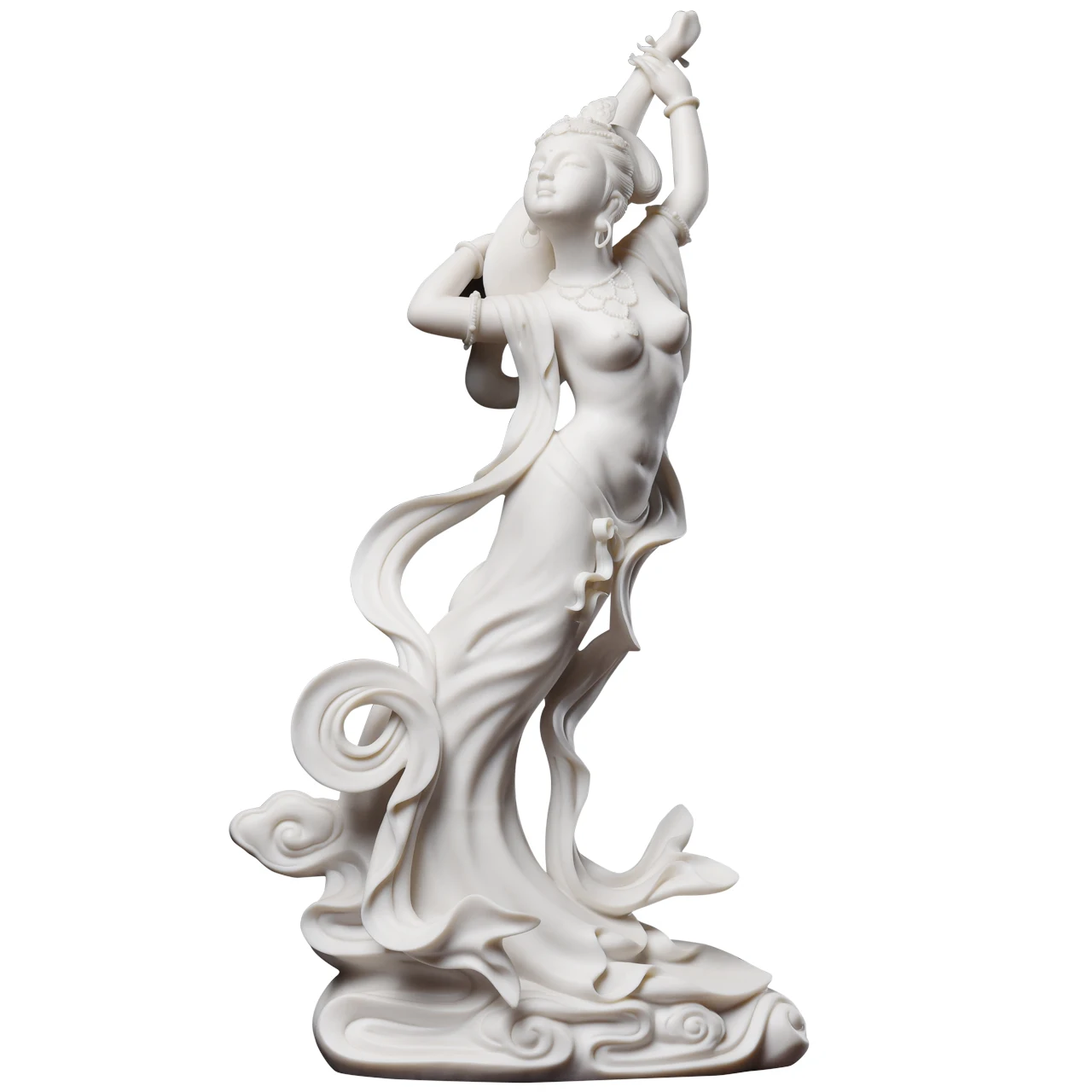 Oriental Dirt Dunhuang Kweichow Moutai Character Decoration Blanc De Chine Master Sculpture Decoration Artwork/Jiqing Pipa
