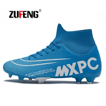 

ZUFENG Soccer Shoes High Ankle Superfly Football Boots Long Spikes FG Men Adults Kids Original Outdoor Athletic Cleats Wholesale