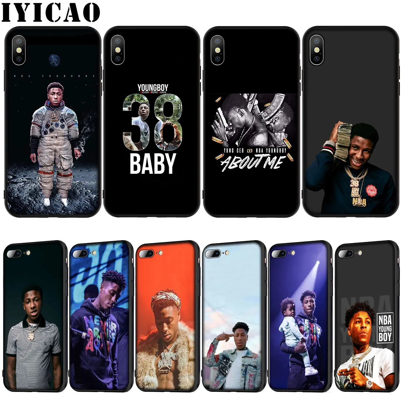 IYICAO Rap Youngboy Never Broke Again Soft Silicone Cover Case for iPhone XR X XS 11 Pro Max 10 6 6S 7 8 Plus 5 5S SE Phone |