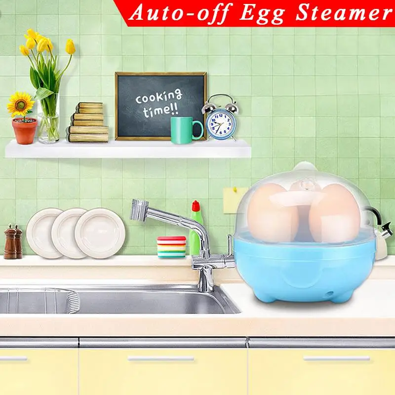 Auto-Off Egg Cooker Boiling 3-Eggs Boiler Poacher Steamer Kitchen Tool