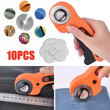 

11Pcs 45mm Rotary Cutter Set Blades Fabric Circular Quilting Cutting Patchwork Leathercraft Sewing Tool Quilter Leather Cutter