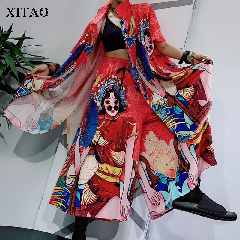 XITAO Print Pattern Letter Two Piece Set Women Fashion New 2020 Summer Plus Size Thin Top Elastic Waist Loose Pants 2020 ZP1206 XITAO Print Pattern Letter Two Piece Set Women Fashion New 2020 Summer Plus Size Thin Top Elastic Waist Loose Pants 2020 ZP1206