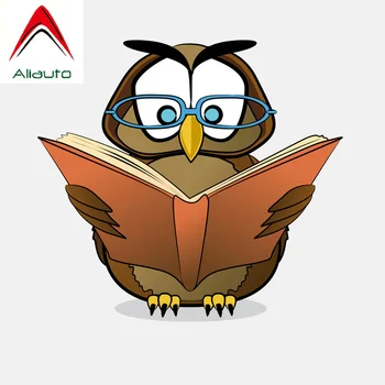 

Aliauto Funny Car Stickers Owl Wearing Glasses Reading A Book PVC Decal for Mini Cooper Passat Peugeot Nissan,14cm*13cm