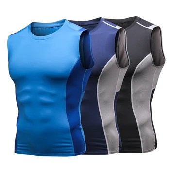 

2019 Euro Size Quick Dry Shaper gym men Running Basketball Boxing Vest Undershirt Skins Cool Tees Top Running Vest workout tank