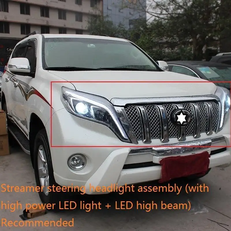 Дневные ходовые огни для авто Cob лампы Led Drl автомобильные аксессуары фары автомобильные фары в сборе 14 15 16 для Toyota Prado - Цвет: MODEL A