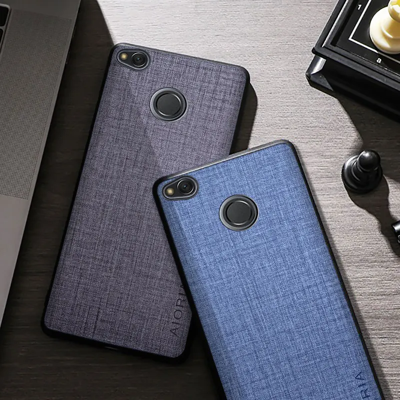 Чехол для Redmi 4 4X простой дизайн тканевая текстура противоударный деловой стиль