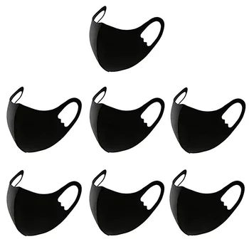 

Seamless Ice Silk Black Cotton Maske Breathable Respirator Washable Reusable Face Cover Outdoor Anti Dust Masque Facemask Mouth