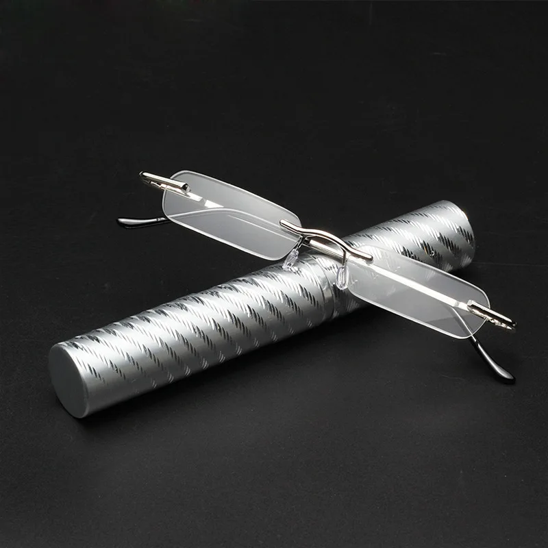 Без оправы мини очки для чтения Для мужчин Для женщин сплав пресбиопические очки против усталости глаз, очки диоптрий 1,0 1,5 2,0 2,5 3,0 3,5 унисекс