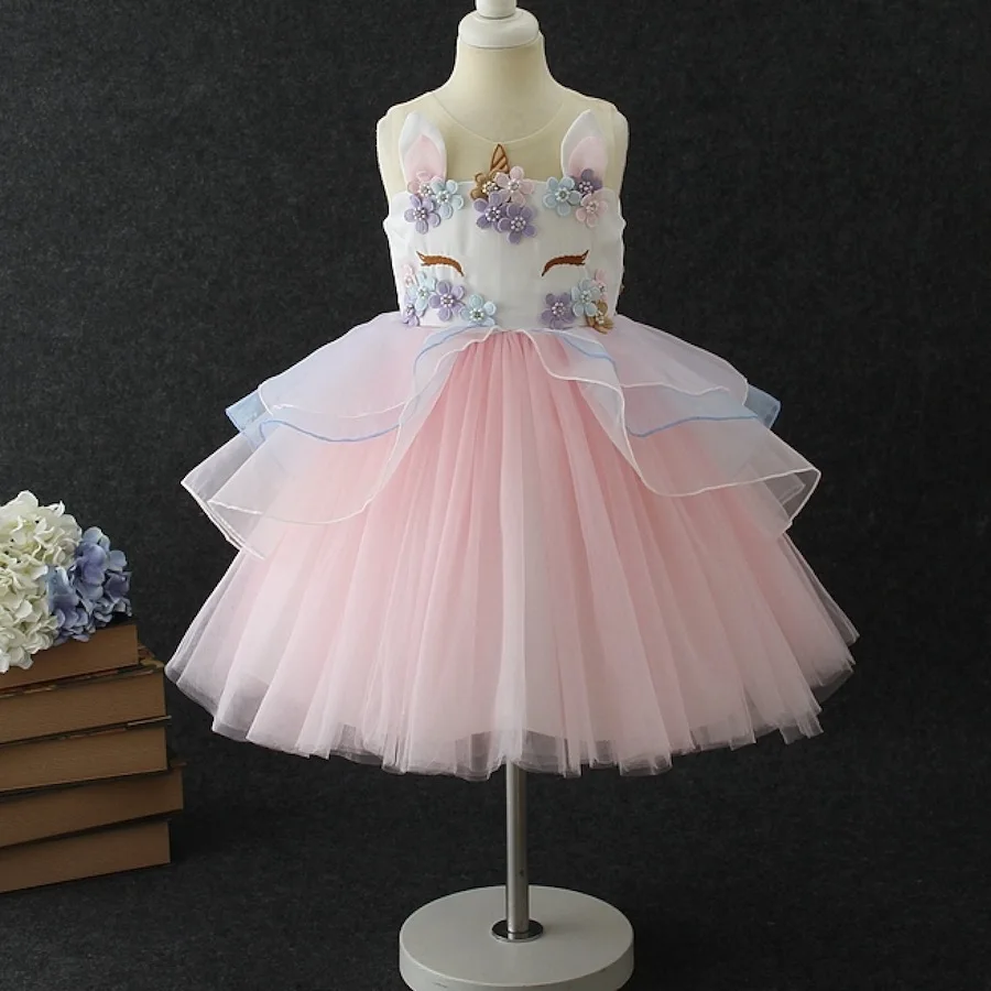 

Flower Girls Unicorn Costume Pageant Princess Party Dress Unicorn Fairy Costume Tutu Dress