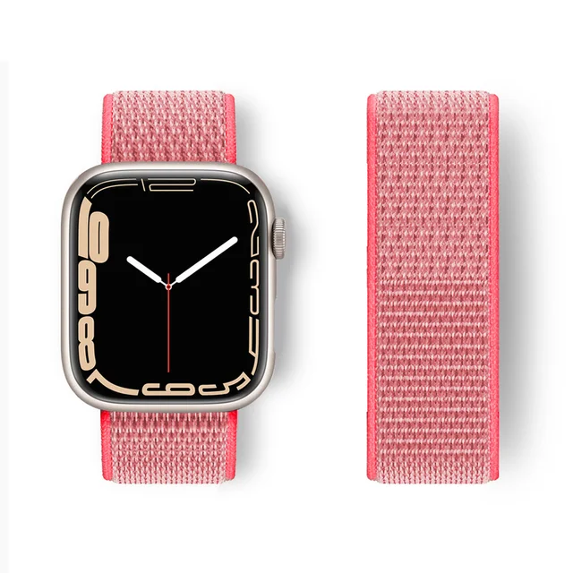 Nylon Strap for Apple Watch Band Series 765 45mm 41mm44mm 40mm  Smartwatch Watchband Belt Sport Bracelet on iWatch 4 3 42mm 38mm Hot pink