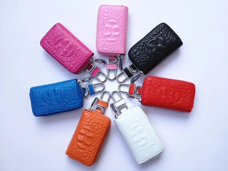 

Leather car key wallet Keychain Holder Pouch Purse Key Cover Bag Fashion Men Key Holder Organizer Car Key Case