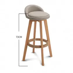 Деревянные скандинавские современные барные стулья, домашний высокий стул вращающийся барный стул, стул для отдыха на спине, стул 63/73 см