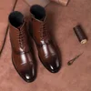 Botas de invierno cálidas para hombre, zapatos masculinos de cuero, versátiles, con cordones, botines de negocios, 39-47 talla grande, novedad de 2022 ► Foto 1/6
