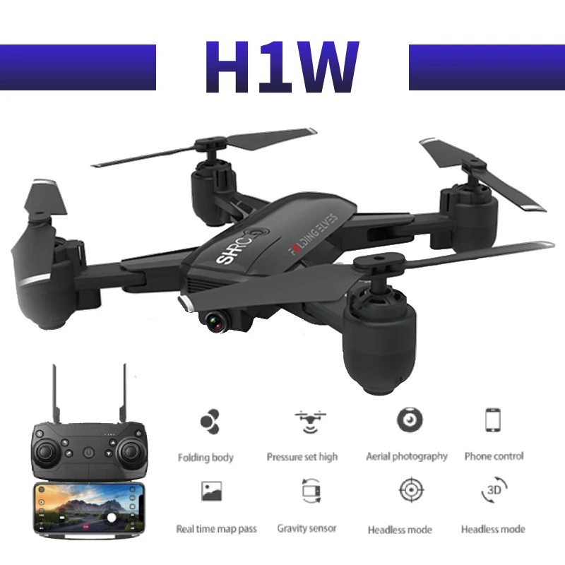 

H1W profissional Optical flow camera drone 1080p HD WiFi FPV Brush motor propeller Long Battery air RC dron Quadcopter