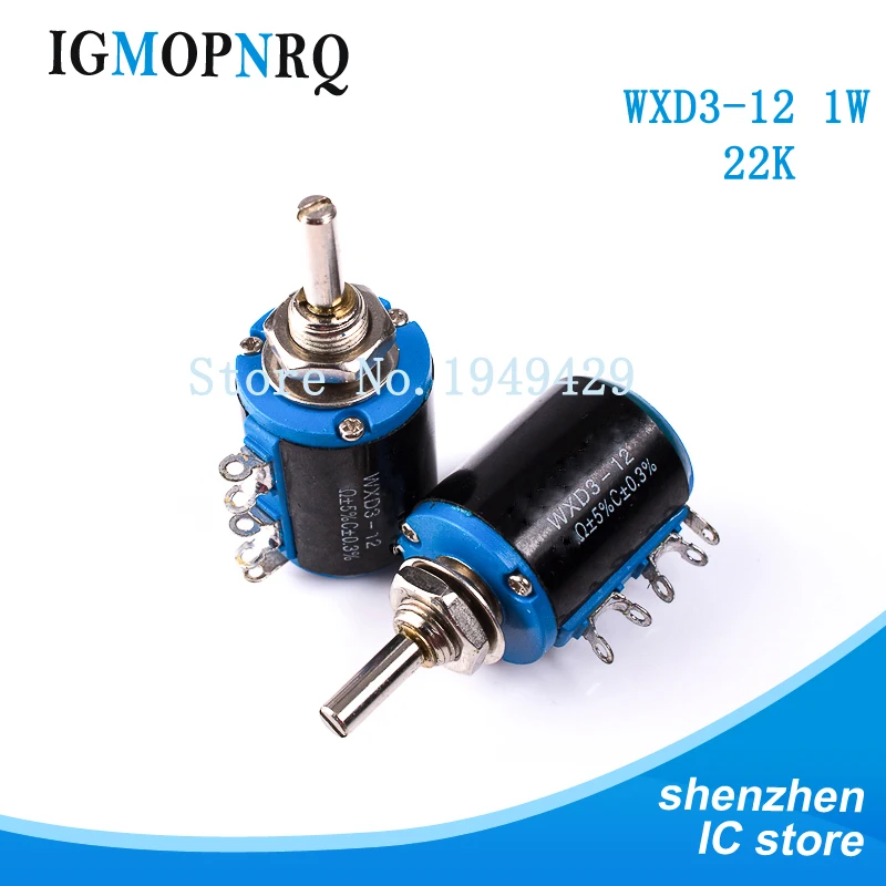 2 шт./лот WXD3-12 1 К Вт 22 к Precision multi turn потенциометра 5 кольцо мульти-круг точность проволочный потенциометр
