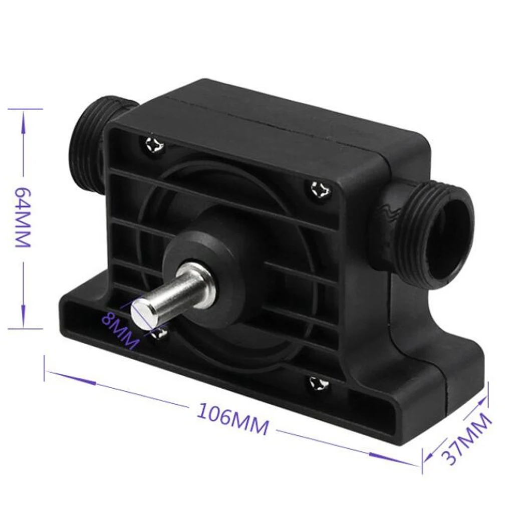 8mm Round Shank Electric Drill Water Pump Self Priming Transfer Pump with Hose Clamps and Connector