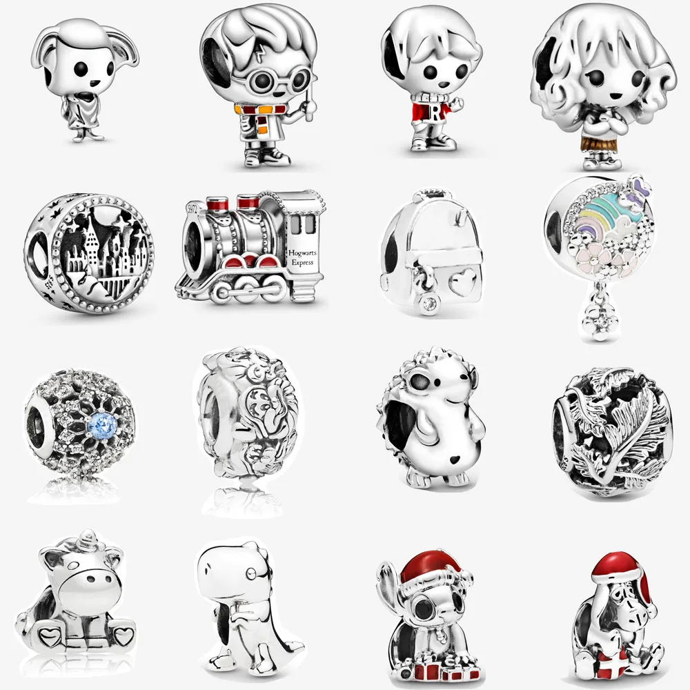 

New Harry Style 925 Sterling Silver 4 Styles Dobby the House Elf Charm Fit pandora bracelet Bangle Ron Weasley Charm DIY Jewelry