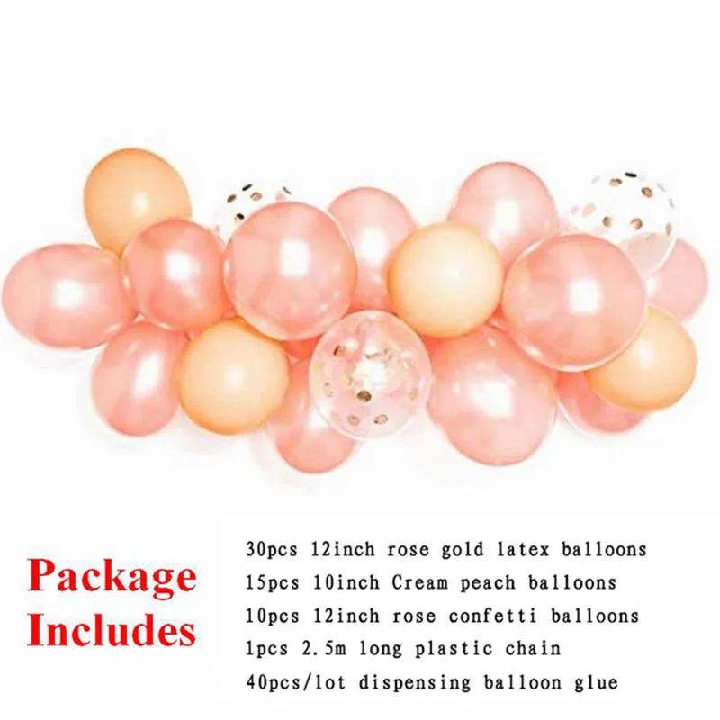 57 шт. латексный шар цвета розового золота гирлянда цепь резиновые шары Арки Фон