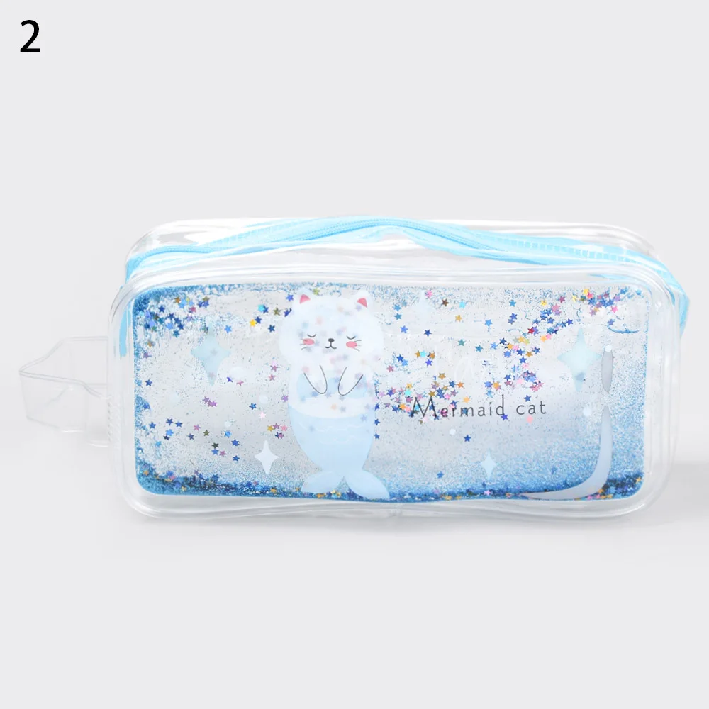 New Transparent Cosmetic Bag Cute Colorful PVC Makeup Case Fashion Sequins Large Capacity Storage Bags Creative Make up Pouch - Цвет: 02