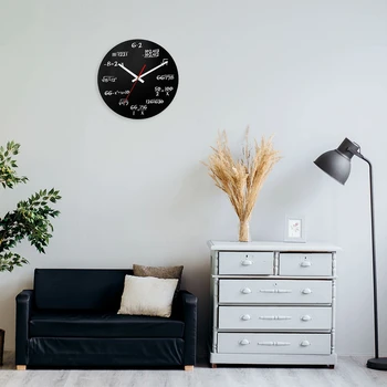 

Math Equations Mathematics Formula Office Classroom Chalkboard Mute Wall Clock