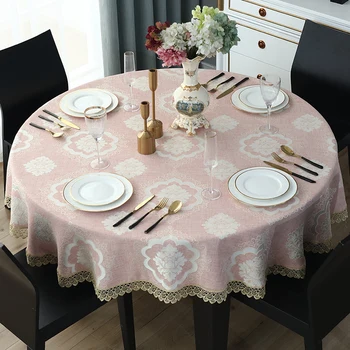 

European large round table tablecloth fabric American tablecloth modern simple round tablecloth household dining table hotel
