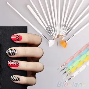 

20Pcs Nail Art Design Set Dotting Painting Drawing Polish Brush Pen Beauty Tools Nail Acrylic Brushes For Nail Gel