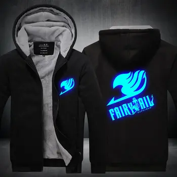 

Anime Fairy Tail Thick Fleece Hoodie Warm Clothes for Winter Printed Hoodies Men Zipper Hoody