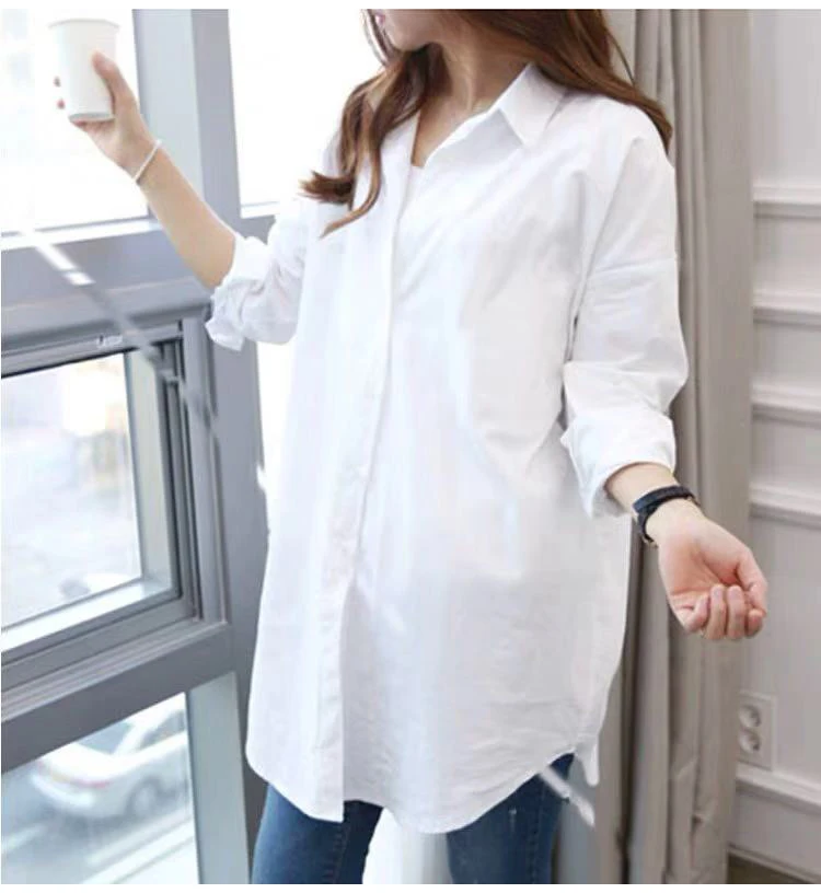 Women's White Shirt Oversize Cotton 