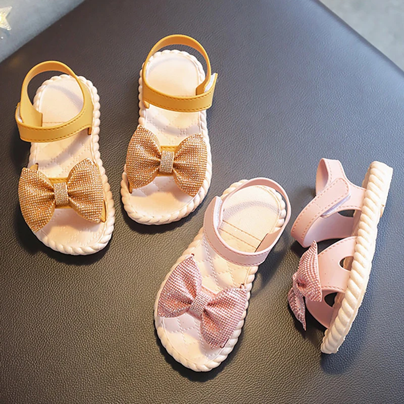 child shoes girl Summer Kids Shoes Fashion Sweet Princess Children Sandals For Girls Toddler Baby Soft Sole Breathable Hollow Out Bow Girls Shoes girls shoes