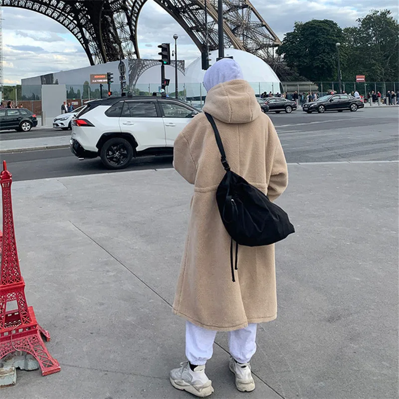 Новинка, зимнее толстое теплое Женское пальто, длинный рукав, капюшон, овечья шерсть, длинный Тренч, Женская Повседневная Свободная верхняя одежда