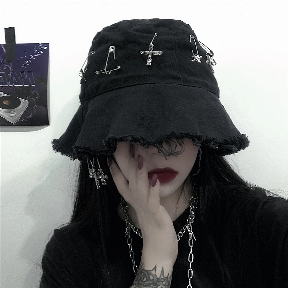 Black Fisherman Hat Women Hip Hop 