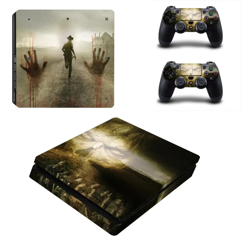 PS4 тонкие наклейки The Walking Dead PS 4 Play станция 4 тонкие наклейки виниловые Pegatinas для playstation 4 тонкая консоль и контроллер
