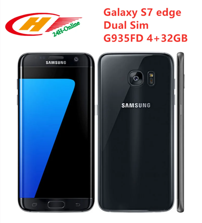 Разблокированный телефон samsung Galaxy S7 edge G935FD, две sim-карты, LTE, четыре ядра, 5,5 дюйма, 4 Гб ram, 32 ГБ rom, NFC