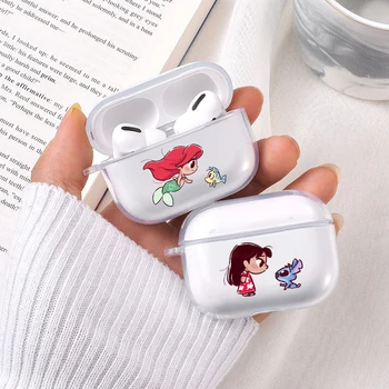 

Mini Princess Cute Mermaid Belle Snowwhite Soft Silicone Cover For Airpods Pro Case Clear Transparent Earphone Airpod 3 Cases