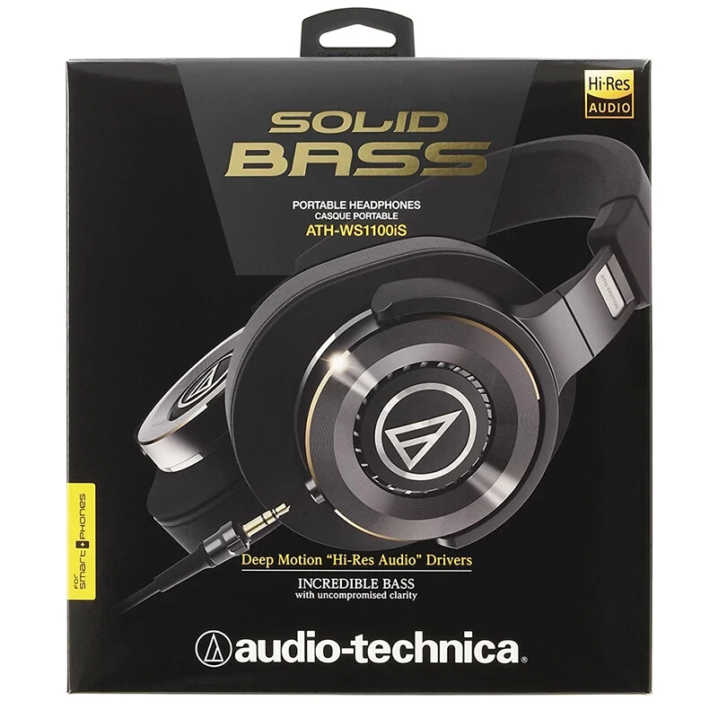 Audio Technica ATH WS1100iS Wired Headphone Portable HiFi Hi Res 