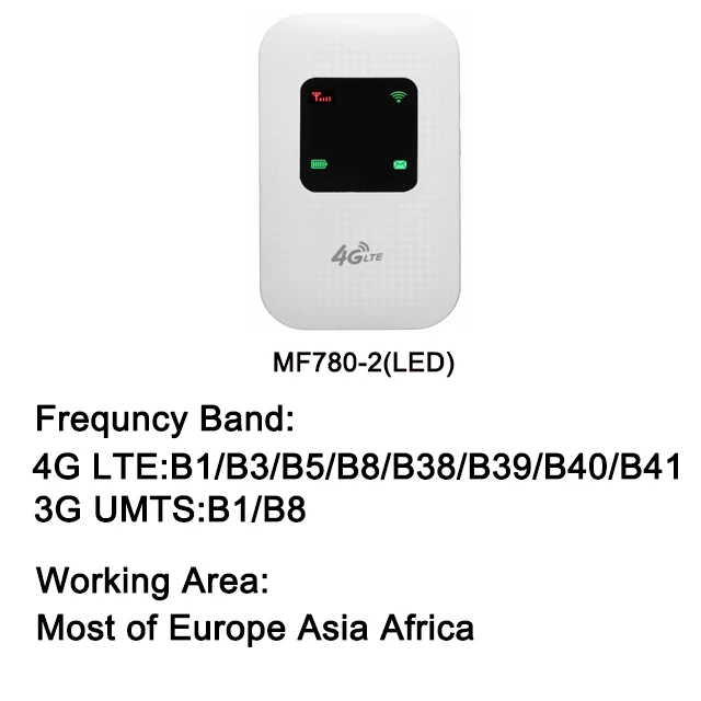 MF780-2(LED) TianJie Portable Hotspot 4G Lte Wireless Mobile Router Wifi Modem 150Mbps 2.4G Wifi Box Data Terminal Box Wifi Wireless Router - Цвет: MF780-2(LED)