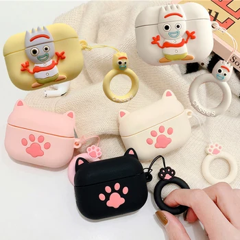 

For Airpods Pro 3D Cute Cartoon Cat Paws Earpods Case for Apple Airpods 3 Kawaii Toy Story Forky Wireless Earphone Cover Shell