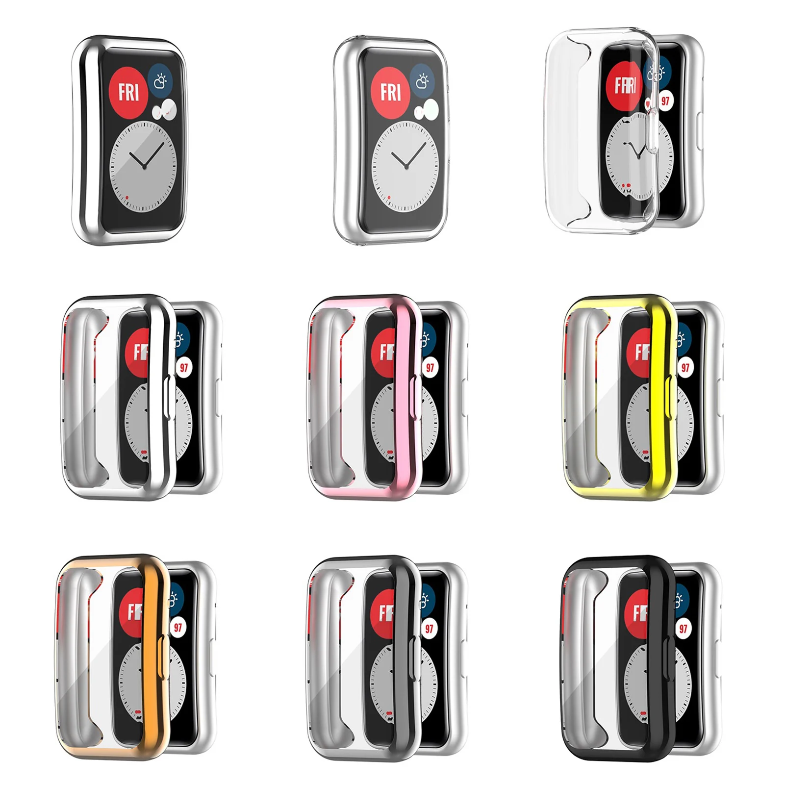 

Smart Watch Protective Case For Huawei Watch Fit Anti-fall Shell Anti-scratch Full Cover Screen Protector Smartwatch Accessories