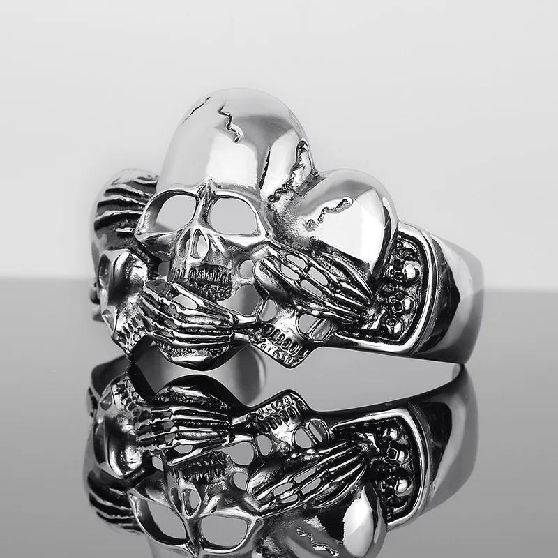 

Европейский и американский панк стиль ювелирные изделия ретро полый мужской череп Титановый стальной браслет