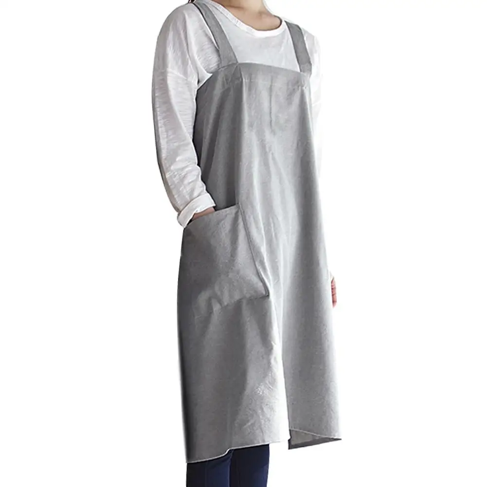 Cooking Apron Nordic Japanese Style Simple Korean Cotton Line Work Apron Kitchen Flower Shop Anti-dirty Aprons for Women Lady