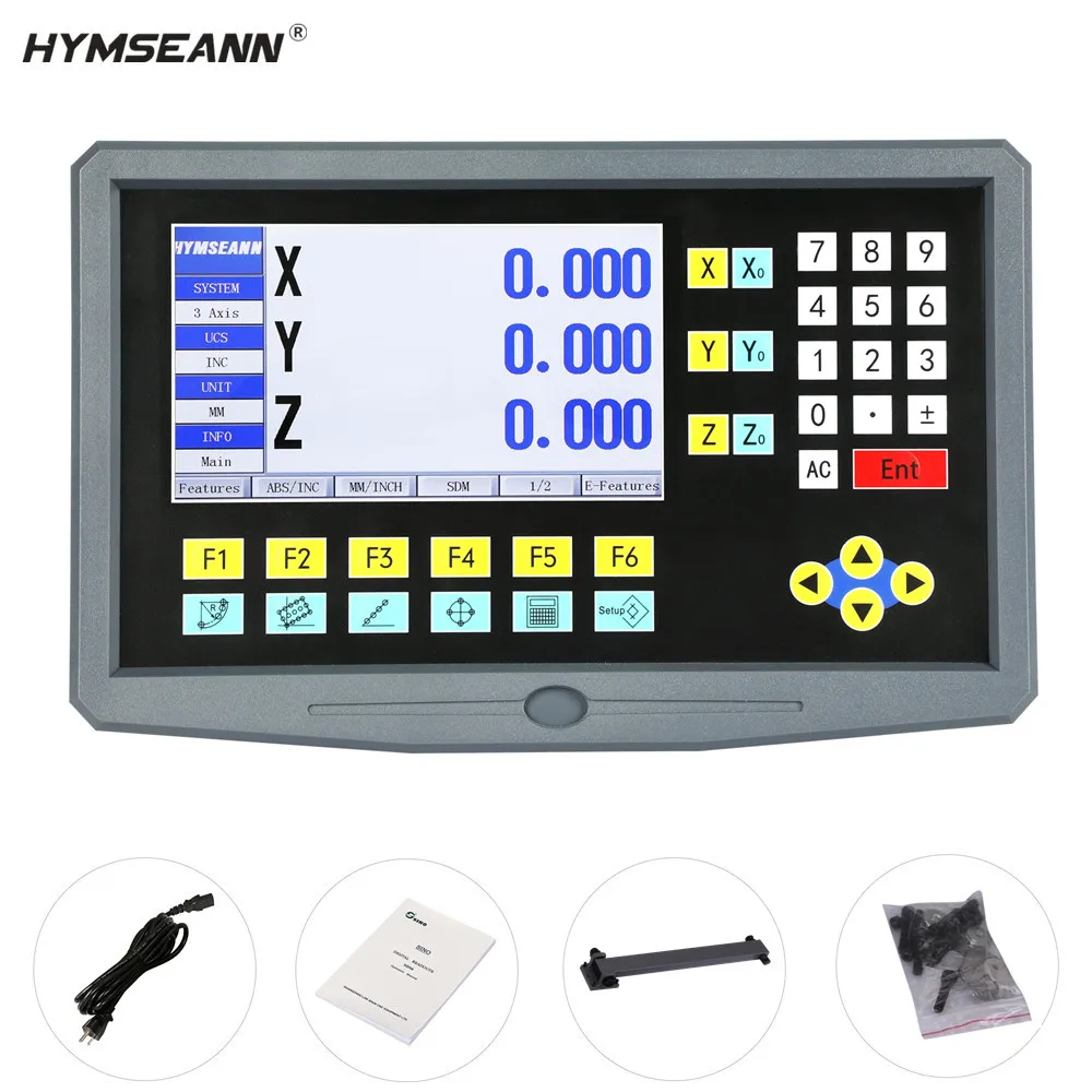 19개 언어 지원 대형 LCD DRO HS800-3 3축 디지털 판독 디스플레이 T..