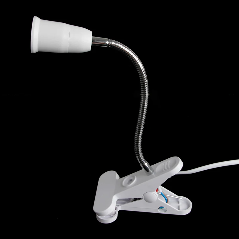 AC 85-265V E27 20 см гибкий зажим переключатель светодиодный держатель лампы разъем кабель питания