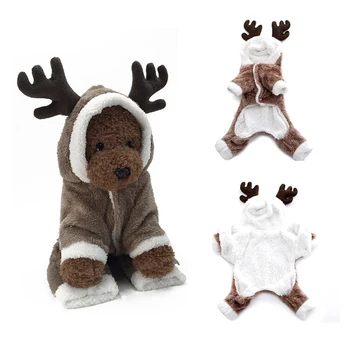 

Thick Pet Dog Jumper Clothes Suit Brown Reindeer 4 Legs Christmas Puppy Dogs Outfit Winter Warm Wear Pet Elk Clothes Warmth