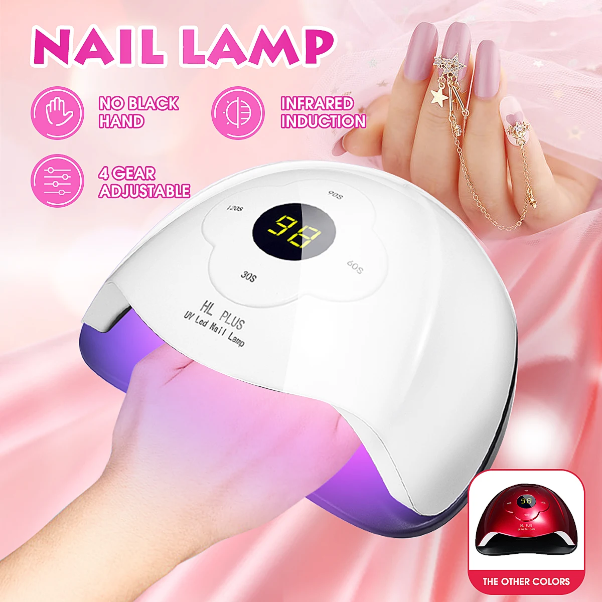 

90W Nail Dryer UV 45 LEDs Nails Lamp For Manicure Drying Gel Polish Nail Art Lamp Intelligent Infrared Sensor Painless Mode