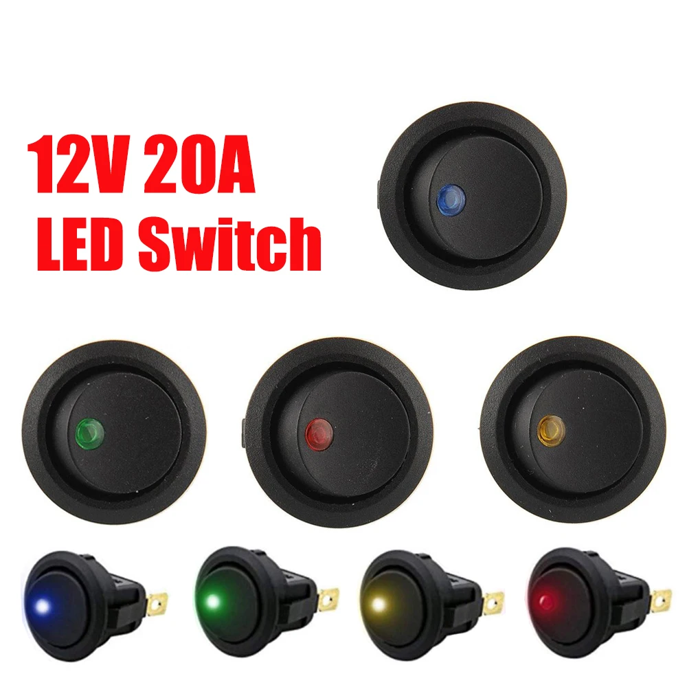 ONOFF Round Rocker Switch LED illuminated Car Dashboard Dash Boat Van 12V (1)