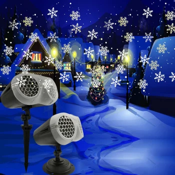 

LED Snowfall Projector Lights Christmas Snowflake Projector Lamp Outdoor Party Wedding Rotating Snowflake Projector Light