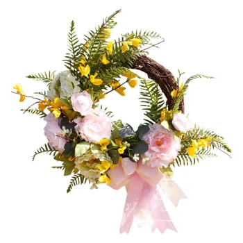 

Beautiful Wedding Party Home Decor Artificial Rose Flowers Wreath Round Shape Floral Loop Inner Diameter of Spring