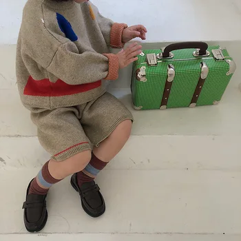 

Kids Clothes Sets 2020 Autumn and Winter New Children's Clothing Boys and Girls Geometric Sweater Suit Cartoon Two-piece Suit